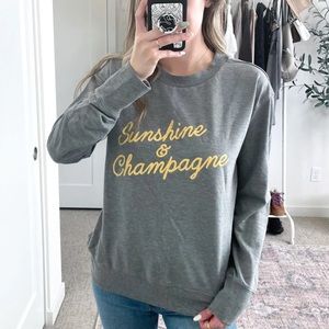 C&C California Women’s Sunshine & Champagne Graphic Sweatshirt, XL, NWT